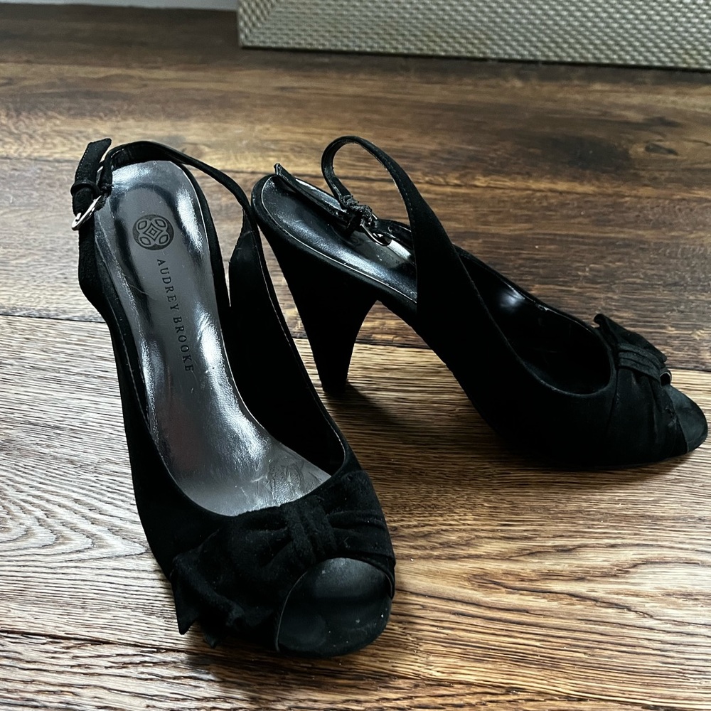 Audrey Brooke Velvet Slingback Heels